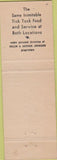 Matchbook Cover - Tick Tock Hollywood Toluca CA clocks
