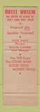 Matchbook Cover - Moxum Hotel Salt Lake City UT WEAR