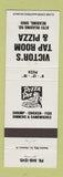 Matchbook Cover - Victor's Tap Room Pizza Reading OH