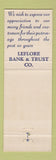 Matchbook Cover - Leflore Bank and Trust Greenwood MS 1964