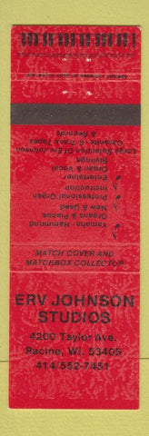 Matchbook Cover - Erv Johnson Studios music Racine WI