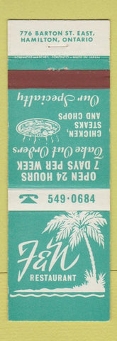 Matchbook Cover - F&N Restaurant Hamilton ON