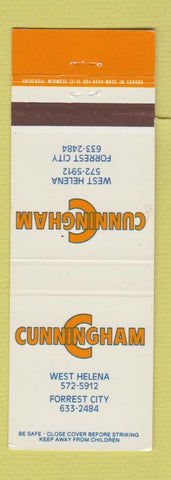 Matchbook Cover - Cunningham West Helene Forrest City AR