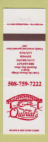 Matchbook Cover - Quintal's Seafood Restaurant Buzzards Bay MA