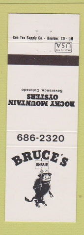 Matchbook Cover - Bruce's Rocky Mountain Oysters Severance Colorado