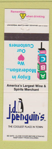Matchbook Cover - JD Penguin's Liquor