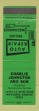 Matchbook Cover - Charlie Johnston and Son Auto Repair Milwaukie OR