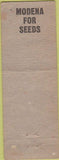 Matchbook Cover - AH Modena Seed San Francisco CA