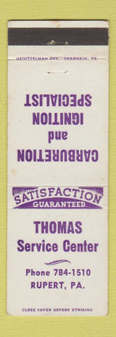 Matchbook Cover - Thomas Service Center auto repair Rupert PA