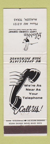 Matchbook Cover - Aladdin Carpet Cleaning Company McAllen TX