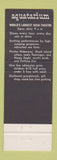 Matchbook Cover - Aquatarium St Petersburg Beach FL