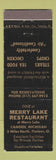 Matchbook Cover - Merry Lake Restaurant Camden MI