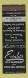 Matchbook Cover - Ewald's Restaurant Riegelsville PA