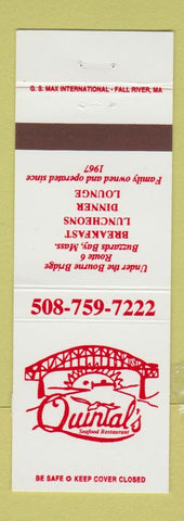 Matchbook Cover - Quintal's Seafood Restaurant Buzzards Bay MA