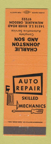 Matchbook Cover - Charlie Johnston and Son Auto Repair Milwaukie OR
