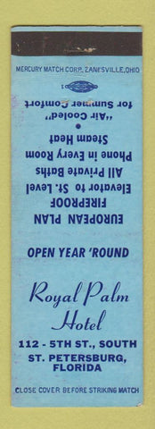 Matchbook Cover - Royal Palm Hotel St Petersburg FL