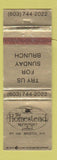 Matchbook Cover - Homestead Restaurant Bristol NH