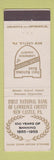 Matchbook Cover - First National Bank Lawrence County PA 1955