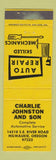 Matchbook Cover - Charlie Johnston and Son Auto Repair Milwaukie OR YELLOW