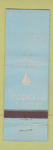 Matchbook Cover - Tropics Hotel Miami Beach FL