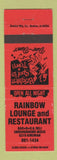 Matchbook Cover - Rainbow Lounge Restaurant Disco
