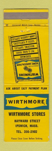 Matchbook Cover - Wirthmore Stores Ipswich MA hardware