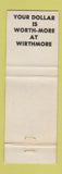 Matchbook Cover - Wirthmore Stores Ipswich MA hardware