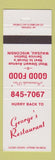 Matchbook Cover - George's Restaurant Wausau WI