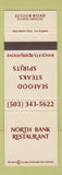 Matchbook Cover - North Bank Restaurant Eugene OR