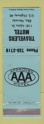 Matchbook Cover - Travelers Motel Elko NV WEAR