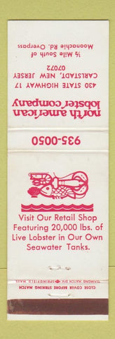 Matchbook Cover - North American Lobster Company Carlstadt NJ