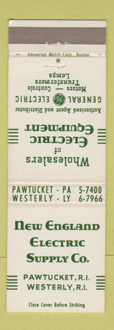 Matchbook Cover - New England Electric Supply Pawtucket RI Westerly GE