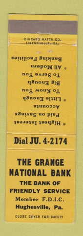 Matchbook Cover - Grange National Bank Hughesville PA