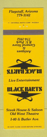 Matchbook Cover - Black Barts Flaggstaff AZ