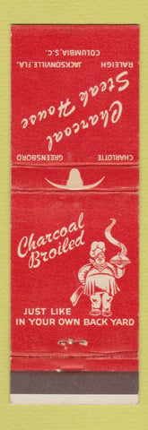 Matchbook Cover - Charcoal Steak House Jacksonville FL Raleigh Charlotte NC
