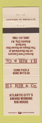 Matchbook Cover - HI Rib Company Atlantic City NJ