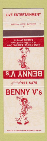 Matchbook Cover - Benny V's Restaurant Eastlake OH