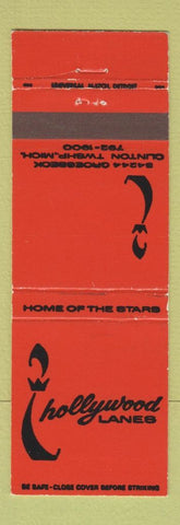 Matchbook Cover - Hollywood Lanes Bowling Clinton Township MI