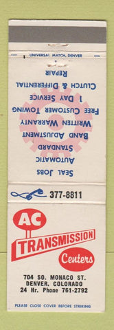 Matchbook Cover - AC Transmission Centers Denver Colorado