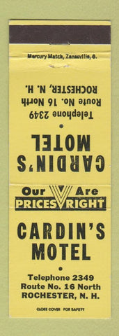 Matchbook Cover - Cardin's Motel Rochester NH