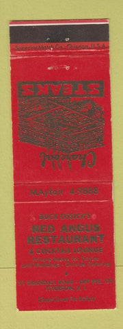 Matchbook Cover - Buck Ossick's Red Angus Restaurant Tiverton RI