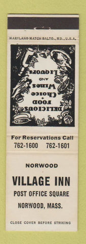 Matchbook Cover - Norwood Village Inn Norwood MA