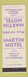 Matchbook Cover - Martin Motel Conway NH