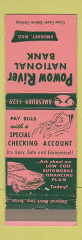 Matchbook Cover - Powow River National Bank Amesbury MA