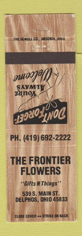 Matchbook Cover - Frontier Flowers Delphos OH