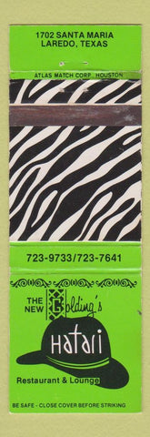 Matchbook Cover - Hatari Golding's Restaurant Laredo TX