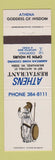 Matchbook Cover - Athens Restaurant Milwaukee WI
