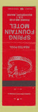 Matchbook Cover - Spring Fountain Motel Bucksport ME