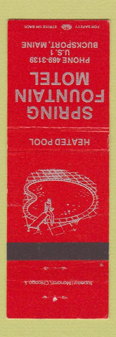 Matchbook Cover - Spring Fountain Motel Bucksport ME
