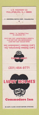Matchbook Cover - Larry Holmes Commodore Inn Phillipsburg NJ